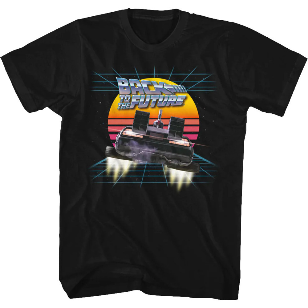 Retro Delorean And Sunset Back To The Future Tshirt